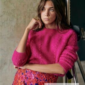 Sezane Come Sweater in vibrant pink